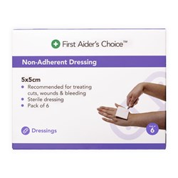 Trafalgar First Aider's Choice Non-Adherent Dressing 5 x 5cm White Pack Of 6