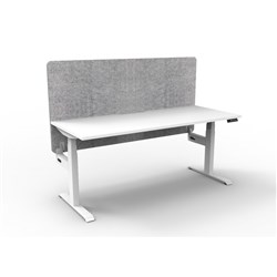 Rapidline Boost+ Single Sided Workstation + Grey Eco Screen 1500Wx750Dx620-1270mmH Wht/Wht