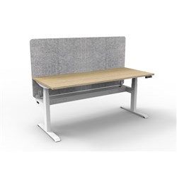 Rapidline Boost+ Workstation + Grey Eco Screen + Cable Tray 1200Wx750Dx620-1270mmH Oak/Wht