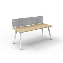 Rapidline Eternity Workstation Single Sided+Grey Eco Screen 1200Wx750Dx730mmH Oak/White