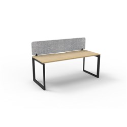 Rapidline Deluxe Infinity Desk Loop Leg Single Sided + Grey Eco Screen 1500Wx730mmH Oak/Bl