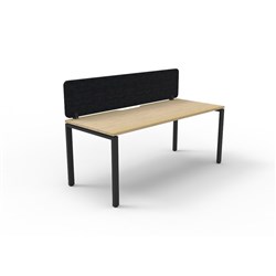Rapidline Deluxe Infinity Desk Profile Leg Single Sided+Black Eco Screen 1800Wx730mmH Oak/Bl