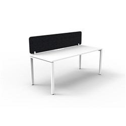 Rapidline Deluxe Infinity Desk Profile Leg Single Sided+Black Eco Screen 1800Wx730mmH Wht/Wh