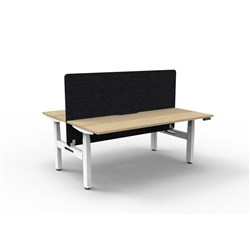 Rapidline Boost+ Back To Back Workstation + Black Eco Screen 2 Person 1200mmW Oak/White