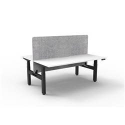 Rapidline Boost+ Back To Back Workstation + Grey Eco Screen 2 Person 1200mmW White/Black