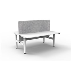 Rapidline Boost+ Back To Back Workstation + Grey Eco Screen 2 Person 1200mmW White/White