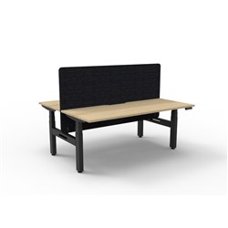 Rapidline Boost+ Back To Back Workstation + Black Eco Screen 2 Person 1800mmW Oak/Black
