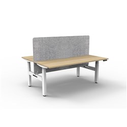 Rapidline Boost+ Back To Back Workstation + Grey Eco Screen 2 Person 1800mmW Oak/White