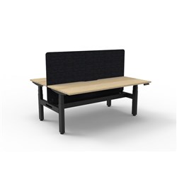 Rapidline Boost+ Back to Back Workstation + Black Eco Screen + Tray 2 Person 1200mmW Oak/Bl