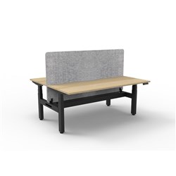 Rapidline Boost+ Back to Back Workstation + Grey Eco Screen + Tray 2 Person 1200mmW Oak/Bl