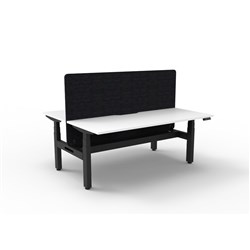 Rapidline Boost+ Back to Back Workstation + Black Eco Screen + Tray 2 Person 1200mmW Wht/Bl