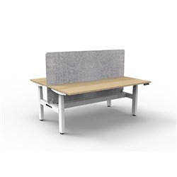 Rapidline Boost+ Back to Back Workstation + Grey Eco Screen + Tray 2 Person 1800mmW Oak/Wh