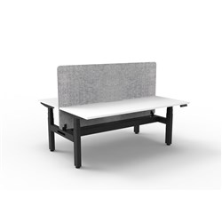 Rapidline Boost+ Back to Back Workstation + Grey Eco Screen + Tray 2 Person 1800mmW Wht/Bl