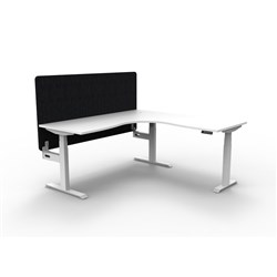Rapidline Boost+ Corner Workstation + Black Eco Screen 1500/1500W White/White