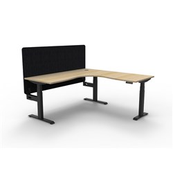 Rapidline Boost+ Corner Workstation + Black Eco Screen 1800/1500W Oak/Black