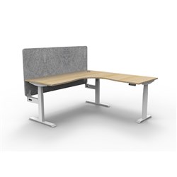 Rapidline Boost+ Corner Workstation + Grey Eco Screen 1800/1500W Oak/White