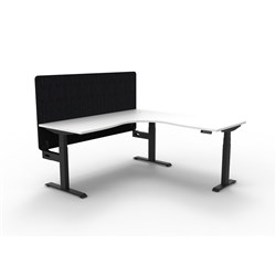 Rapidline Boost+ Corner Workstation + Black Eco Screen 1800/1800W White/Black