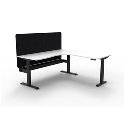 Rapidline Boost+ Corner Workstation + Black Eco Screen + Tray 1800/1500W White/Black