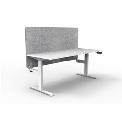 Rapidline Boost Manual Height Adjustable Single Workstation Grey Eco Screen 1200W Wht/Wht