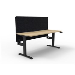 Rapidline Boost Manual Height Adjustable Single Workstation Black Eco Screen 1500W Oak/Blk