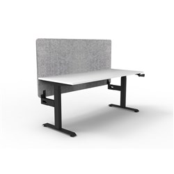 Rapidline Boost Manual Height Adjustable Single Workstation Grey Eco Screen 1500W Wht/Blk