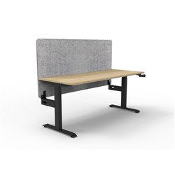 Rapidline Boost Manual Height Adjustable Single Workstation Grey Eco Screen 1800W Oak/Blk