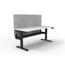 Rapidline Boost Manual Height Adjustable Single Workstation Grey Eco Screen+Tray 1200W W/B