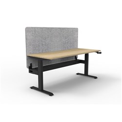 Rapidline Boost Manual Height Adjustable Single Workstation Grey Eco Screen+Tray 1500W O/B