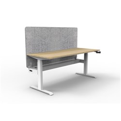 Rapidline Boost Manual Height Adjustable Single Workstation Grey Eco Screen+Tray 1800W O/W