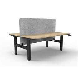 Rapidline Boost Manual Height Adjust B2B Workstation Gry Eco Screen 2 Person 1500W Oak/Blk