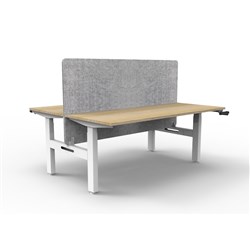 Rapidline Boost Manual Height Adjust B2B Workstation Gry Eco Screen 2 Person 1500W Oak/Wht