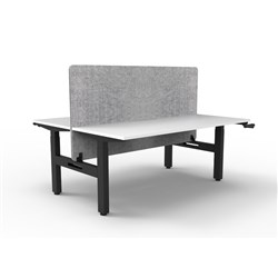 Rapidline Boost Manual Height Adjust B2B Workstation Gry Eco Screen 2 Person 1500W Wht/Blk