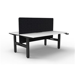 Rapidline Boost Manual Height Adjust B2B Workstation Blk Eco Screen 2 Person 1800W Wht/Blk