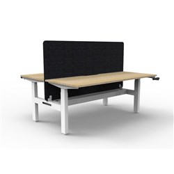 Rapidline Boost Manual Height Adjust B2B Workstation Blk Eco Screen+Tray 2 Person 1200W O/W