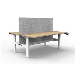 Rapidline Boost Manual Height Adjust B2B Workstation Gry Eco Screen+Tray 2 Person 1500W O/W