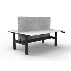 Rapidline Boost Manual Height Adjust B2B Workstation Gry Eco Screen+Tray 2 Person 1500W W/B