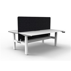 Rapidline Boost Manual Height Adjust B2B Workstation Blk Eco Screen+Tray 2 Person 1800W W/W