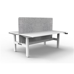 Rapidline Boost Manual Height Adjust B2B Workstation Gry Eco Screen+Tray 2 Person 1800W W/W