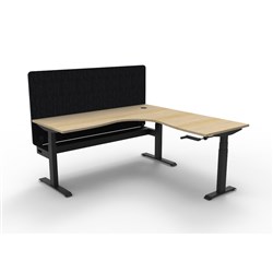 Rapidline Boost Manual Adjust Corner Workstation Black Eco Screen + Tray 1500/1500W O/B