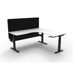 Rapidline Boost Manual Adjust Corner Workstation Black Eco Screen +Tray 1800/1500W Wht/Bl