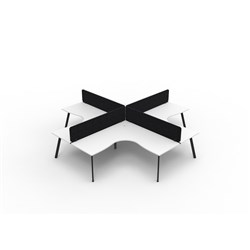 Rapidline Eternity Corner POD Workstation 4 Person Black Eco Screen 3000W x 3000mmD Wht/Blk