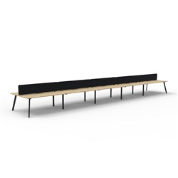 Rapidline Eternity Workstation Double Sided 10 Person Black Eco Screen 6000W x 1530mmD O/B