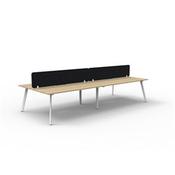 Rapidline Eternity Workstation Double Sided 4 Person Black Eco Screen 2400W x 1530mmD O/W