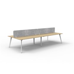 Rapidline Eternity Workstation Double Sided 4 Person Grey Eco Screen 2400W x 1530mmD O/W