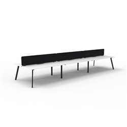 Rapidline Eternity Workstation Double Sided 6 Person Black Eco Screen 3600W x 1530mmD W/B