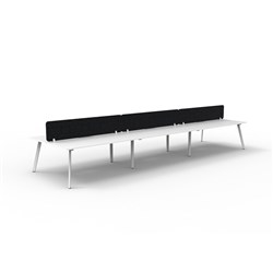 Rapidline Eternity Workstation Double Sided 6 Person Black Eco Screen 4500W x 1530mmD W/W