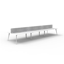 Rapidline Eternity Workstation Double Sided 6 Person Grey Eco Screen 4500W x 1530mmD W/W