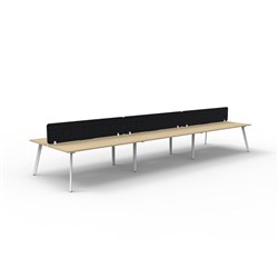 Rapidline Eternity Workstation Double Sided 6 Person Black Eco Screen 5400W x 1530mmD O/W