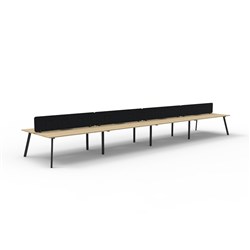 Rapidline Eternity Workstation Double Sided 8 Person Black Eco Screen 6000W x 1530mmD O/B