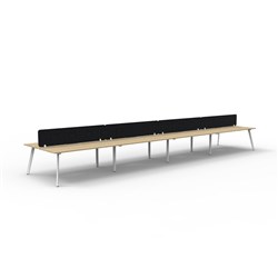 Rapidline Eternity Workstation Double Sided 8 Person Black Eco Screen 7200W x 1530mmD O/W